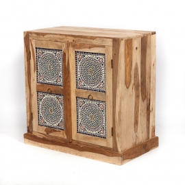 Oriental 2 door cabinet with mosaic