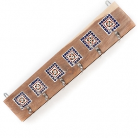 Oriental coat rack with mosaic