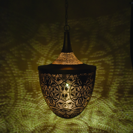 Oosterse hanglamp filigrain stijl - Acorn-goud-goud