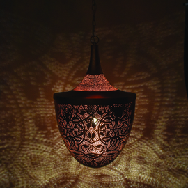 Oosterse hanglamp filigrain stijl - Acorn-koper-koper