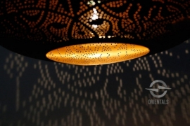 Oosterse hanglamp filigrain stijl - ufo - zwart/goud