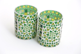  Stimmungsvoller Teehalter Zylinder - Mosaik transparent - indisches Design