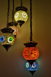 oosterse 5 bol hanglamp met mozaïek-MIX-TD-B