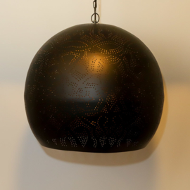 Oosterse hanglamp filigrain stijl - open XL - zwart/goud