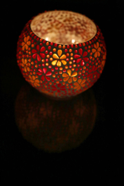 Oriental candle holder globe large