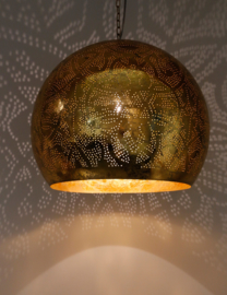 Oosterse hanglamp filigrain stijl - open XL - vintage goud