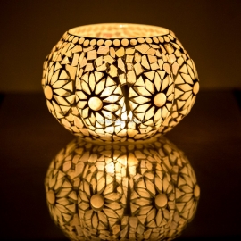 Oriental candle holder - melon