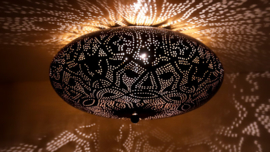 oriental ceiling lamp filigrain Ø 38 cm - black / vintage gold