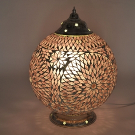 orientalisches Tischlampenmosaik - Durchmesser 25 cm-LILA-TD
