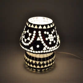  orientalische Tischlampe Mosaik - Pilz-B & W