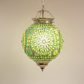 oosterse mozaïek hanglamp - diameter 25 cm-GREEN-TD