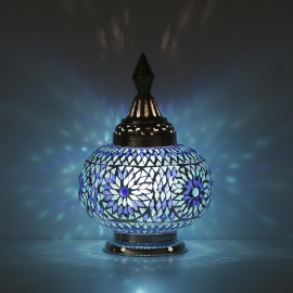 orientalische Tischlampe Mosaik - Kürbis-BLAU-TD