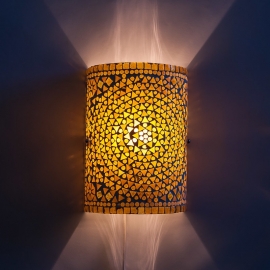 Oriental halve cylinder wall light