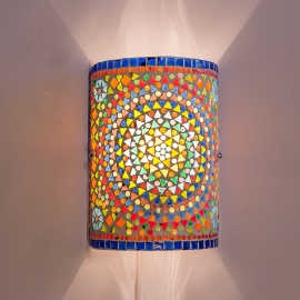 Oriental halve cylinder wall light