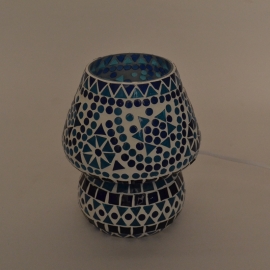 orientalische Tischlampe Mosaik - Pilz-BLAU