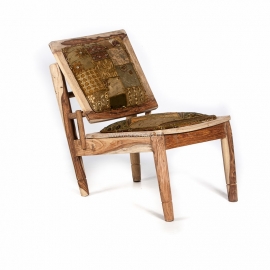 Oriental lounge chair with patchwork lining