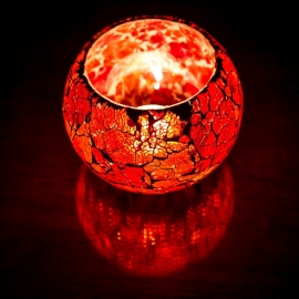 Oriental candle holder globe large