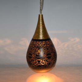 Oosterse hanglamp filigrain stijl-wire-Zwart/Goud-small