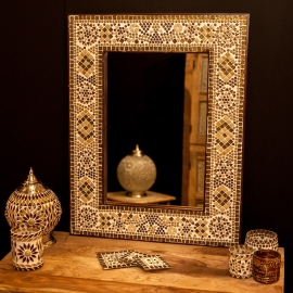 Oriental mosaic mirror