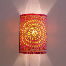 Oriental halve cylinder wall light