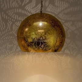 oosterse hanglamp filigrain stijl - open - vintage goud