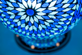  Orientalische Tischlampe - Papaya-BLAU-TD