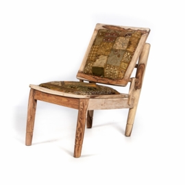 Oriental lounge chair with patchwork lining