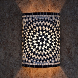 Oriental halve cylinder wall light