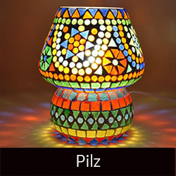 LM17 Pilzlampe aus Indien mit Glasmosaik