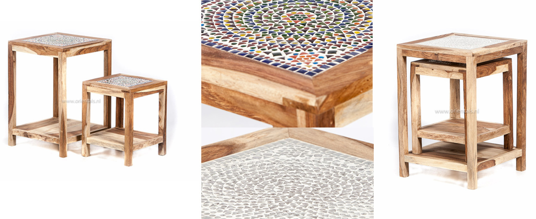 Oosterse plantentafels met mozaïek panelen
