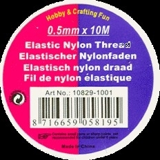 Nylondraad elastisch 0,5mm 10mtr.