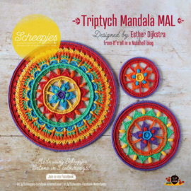 Triptych Mandala: Rainbow Bright