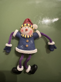 Sneeuwpop magneet blauw/paars