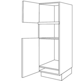 Apparatenkast 202 nis 36,5 of 38 cm en nis 103 cm scharnieren links (GR202 MC xx K103 L)