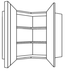 Hoekbovenkast 90° | 91 cm hoog, 65 x 65* cm breed (OE6591)