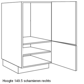 Apparatenkast voor koel-/vrieskast nishoogte 88