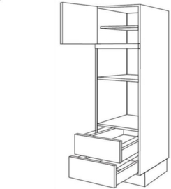 Apparatenkast 215 nis 36.5, 38 of 45 cm en nis 59 cm scharnieren links (GR2A 215MC xx B 59 L)