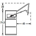 Bovenkast met vouwklep | 71,5 cm hoog, 45 cm breed (O4572F)