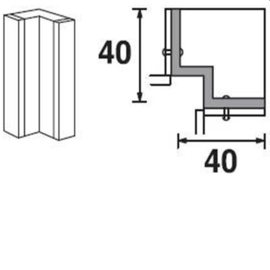 Paslijst hoek 90° | 39 cm hoog, 40 x 40* cm breed (OEP3990)