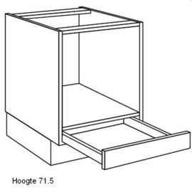 Oven ombouwkast met lade