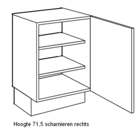 Onderkast minder diep met deur en legplanken