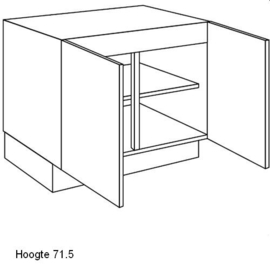 Plus+ Onderkast voor kookplaat met deuren en legplank