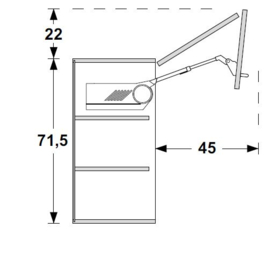 Bovenkast met vouwdeur