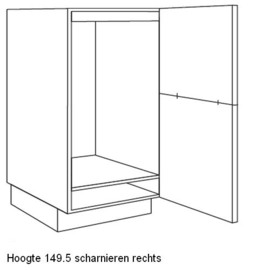 Apparatenkast voor koel-/vrieskast nishoogte 123