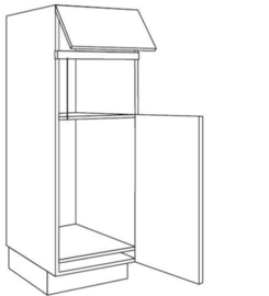 Apparatenkast 202 nis 36,5 of 38 cm en nis 123 cm scharnieren rechts (GR202 MC xx K123 R)