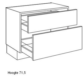 Onderkast minder diep met korven