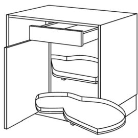 Hoek-zwenkkast met 1 lade | 78 cm hoog, 110* cm breed (UES11078SE)