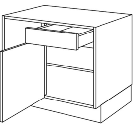 Hoekkast met 1 deur en 1 lade | 71,5 cm hoog, 110* cm breed (UES11072)