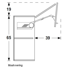 Bovenkast met vouwdeur