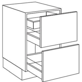 Onderkast met 2 korflades en 1 binnenlade | 78 cm hoog, 30 cm breed (U2A3078IS)